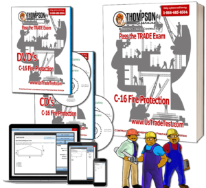C16 Fire Protection Certification exam course with HAZ Trade manual, CD.s, DVDs, & online practice tests
