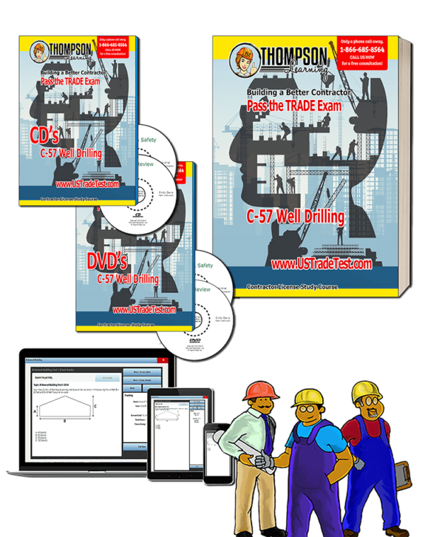 C-57 Well Drilling Contractor exam course with C-57 Trade CD's DVDs & online practice tests